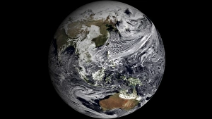 Earth From Space View Drucke: January 2, 2009 - Cloud simulation of the full Earth