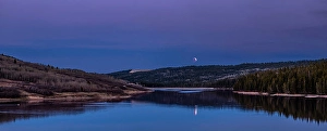Blood Moon Photography Drucke: Lunar eclipse panorama at Reesor Lake