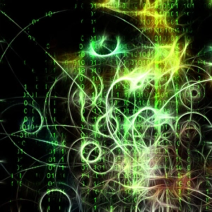 Artificial Intelligence Image Drucke: Machine binary and human like visage