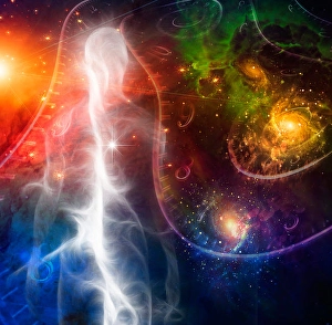 Space Art Illustration Drucke: Man, space and time