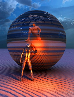 Digital Illustration Art Drucke: The meeting of two interdimensional universes