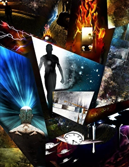 Abstract Digital Artwork Drucke: Multi Layered abstract composition. 3D rendering