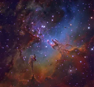 Drucke von M16, die Adlernebule in Serpens Weltraumdrucke: Hauptwerk M16, der Adlernebel im Sternbild Serpens