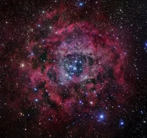 Drucke von Die Rosettenebene ist eine große runde H II Region, die sich nahe einer Seite eines riesigen molekularen Wolken im Sternbild Monokeros befindet Monoceros Drucke: Die Rösselscheinnebel