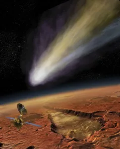 Mars Reconnaissance Orbiter Images Drucke: 2014 Comet over Aromatum, Mars