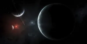 Binary Star System Drucke: Artists concept of a binary star system