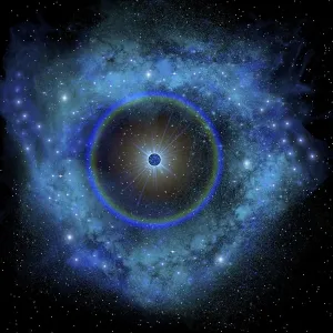 Künstlerische Konzeption einer Supernovae-Auslosung
