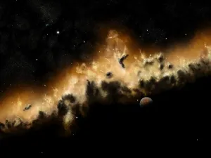 Interstellar Gas Clouds Drucke: The blast wave of a nova pulls away the gas clouds