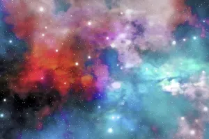 Space Art Illustrations Drucke: Cloud and star remnants after a supernova explosion