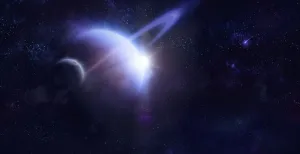 Outer Space Exploration Drucke: Two planets in outer space