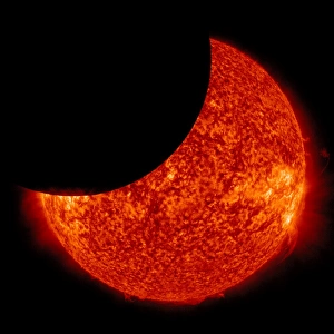 Solar Eclipse Photography Drucke: A partial solar eclipse from space