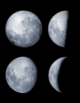 Space Photography Drucke: Four phases of the moon