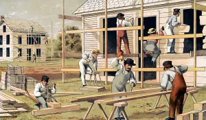 Antique Building Exterior Drucke: Prang's aid for object teaching, carpentry