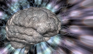Brain Anatomy Illustration Drucke: Psychedelic background brain