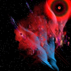 Interstellar Gas Clouds Drucke: Red Sun Nebula