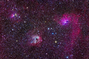 Emission Nebula Images Drucke: A rich array of nebulas in central Auriga
