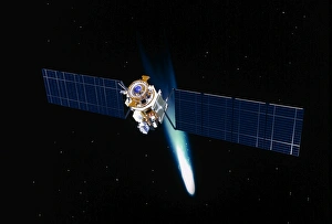 Colorful Space Images Drucke: Satellite in outer space
