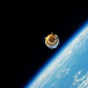 Earth From Space Photography Drucke: Satellite in Outer Space