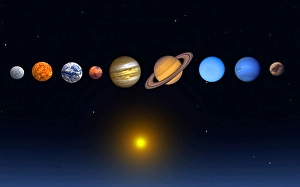 Solar System Artwork Drucke: The sun and the planets that make up our solar system