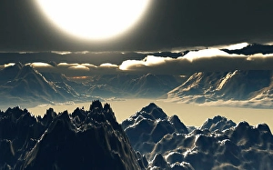 Colorful Canyon Landscapes Drucke: The surface of a distant alien exoplanet