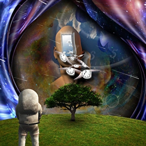 Surrealism Art Drucke: Surrealism. Flow of Time through space