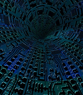 Digital Communication Network Drucke: Technology Tunnel