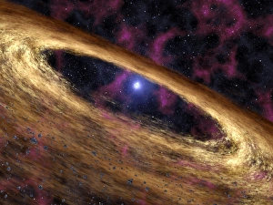 Supernova Explosion Drucke: A type of dead star called a pulsar and the surrounding disk of rubble