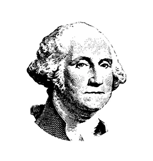 Black And White Historical Figures Drucke: Vector artwork of George Washington