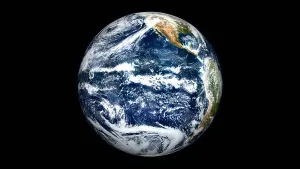 Earth From Space Drucke: View of Full Earth centered over the Pacific Ocean