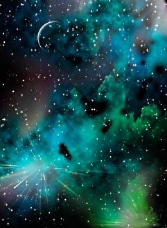 Abstract Space Art Drucke: Vivid colors in deep space