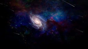 Milky Way Galaxy Image Drucke: Vivid purple space. 3D rendering