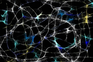 Abstract Space Art Drucke: weblike structure symbolizing time space