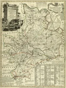 Huntingdonshire Drucke: Karte des Grafschaftsbezirks Huntingdonshire um ca. 1777