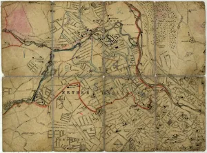 Landschaften Drucke: Straßenkarte von Nether Hallam