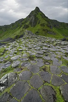 Northern Ireland Geology Drucke: Basalt hexagonal rocks at the Giant's Causeway