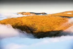 Western Europe Mountain Scenery Drucke: High Street Fell with cloud caused by temperature inversion