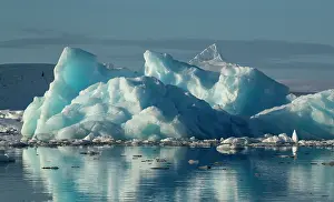 Antarctic Peninsula Landscape Drucke: Iceberg with reflection, Prospect Point and Fish Islands vicinity