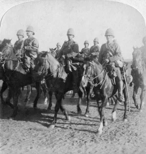 British Cavalry Drucke: 10th Hussars after repulsing a Boer attack