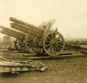 Monochrome War Images Drucke: 155 guns, c1914-c1918