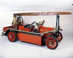 Early Automobile Transportation Drucke: 1907 Gordon Brillie fire engine