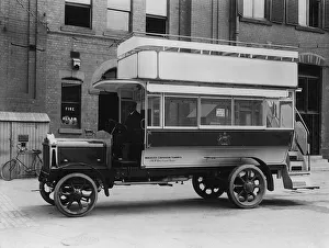 Vintage British Transport Drucke: 1913 Daimler double deck bus. Creator: Unknown