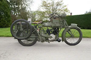 First World War Transportation Drucke: 1917 Vickers Clyno Combination