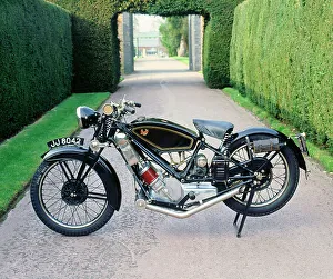Vintage British Motorcycles Drucke: 1927 Scott Flying Squirrel
