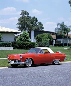 Retro Road Transport Drucke: 1956 Ford Thunderbird