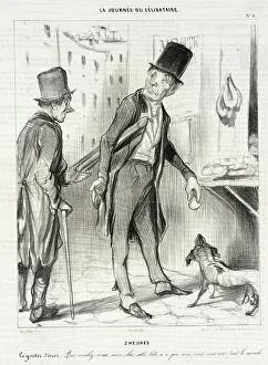 Honoré Daumier Caricatures Drucke: 2 heures - Le gouter d'Azor, 1839. Creator: Honore Daumier