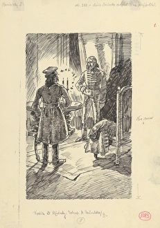 Pen And Ink Drawing Style Drucke: 32.- Moric recognized him at first sight, 1953. Creator: Andrej Kovacik