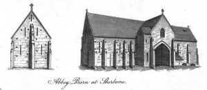 English Monasteries Drucke: Abbey Barn at Sherborne. Creator: Unknown