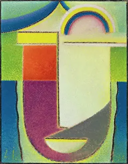 Blue Rider Movement Drucke: Abstract Head: Easter, 1933. Creator: Javlensky, Alexei, von (1864-1941)