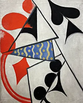 Vier Assen. Simultane Darstellung, 1915. Schöpferin: Rozanova, Olga Vladimirovna (1886-1918)