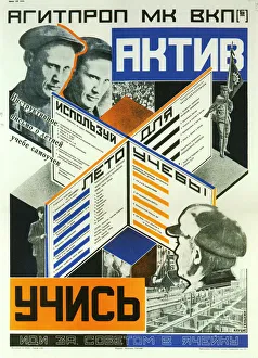 Soviet Political Agitation Posters Drucke: Active, learn!, 1927